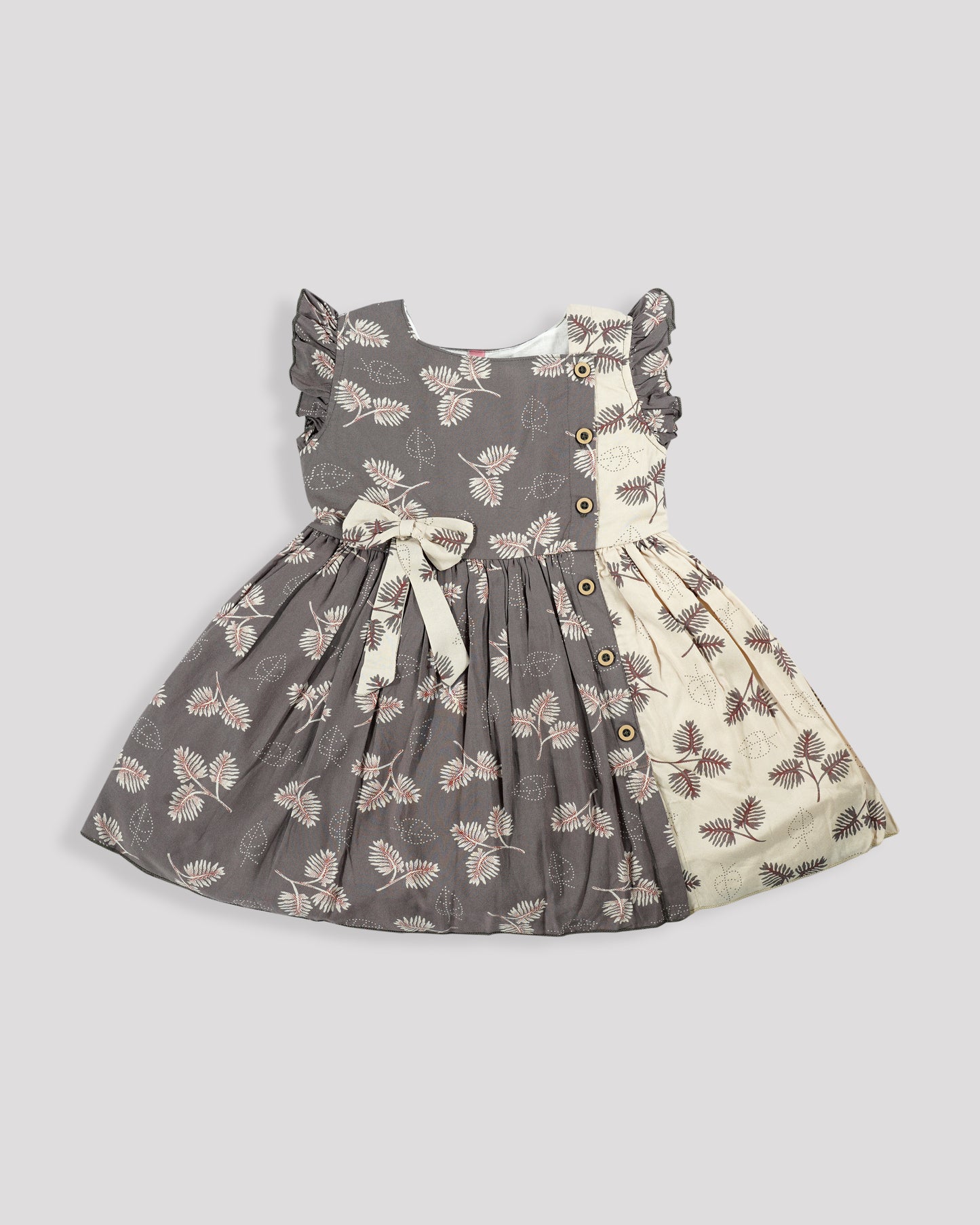 Best kidswear brand in india. Girls casual dress Printed casual dress with front button closure