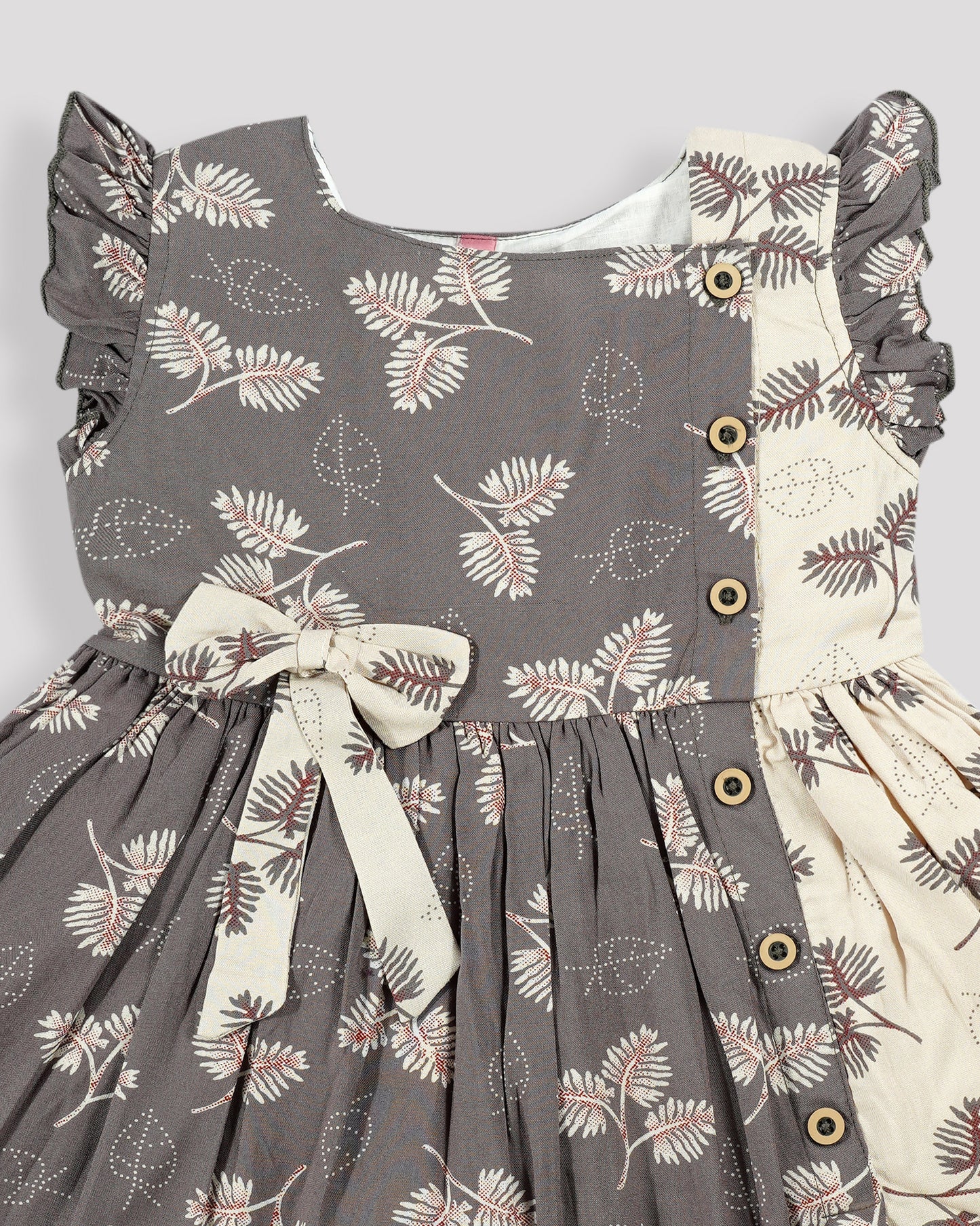 Best kidswear brand in india. Girls casual dress Printed casual dress with front button closure
