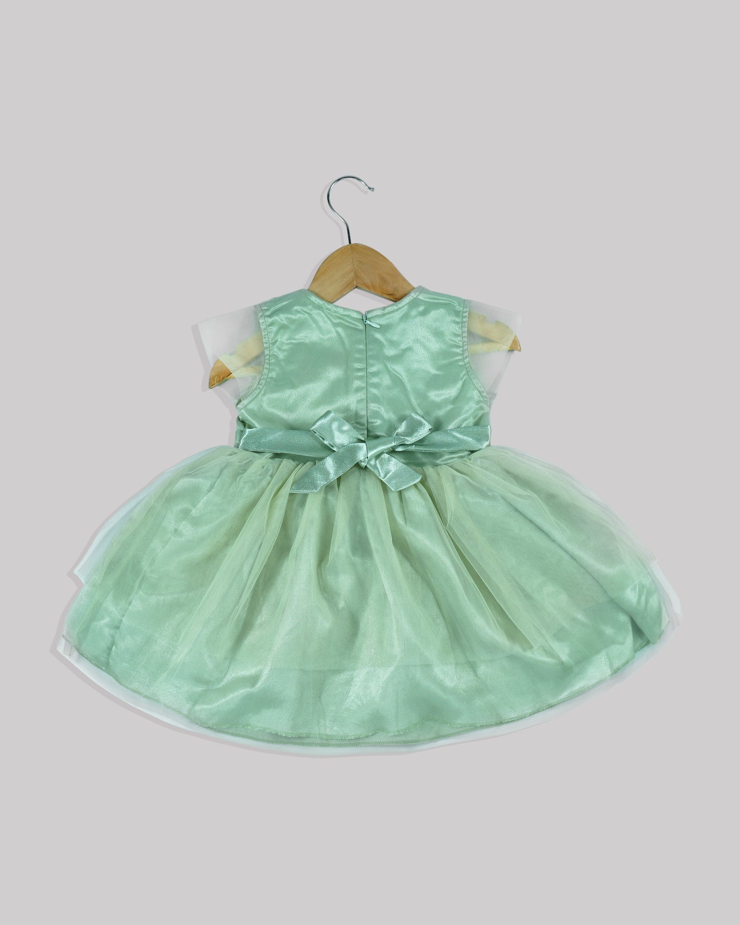 Best kidswear brand in india. kids party wear dress Thread work yoke with frill and double layered net bottom
