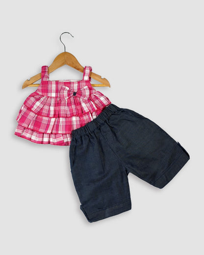 Kids girls two piece set  top with shorts