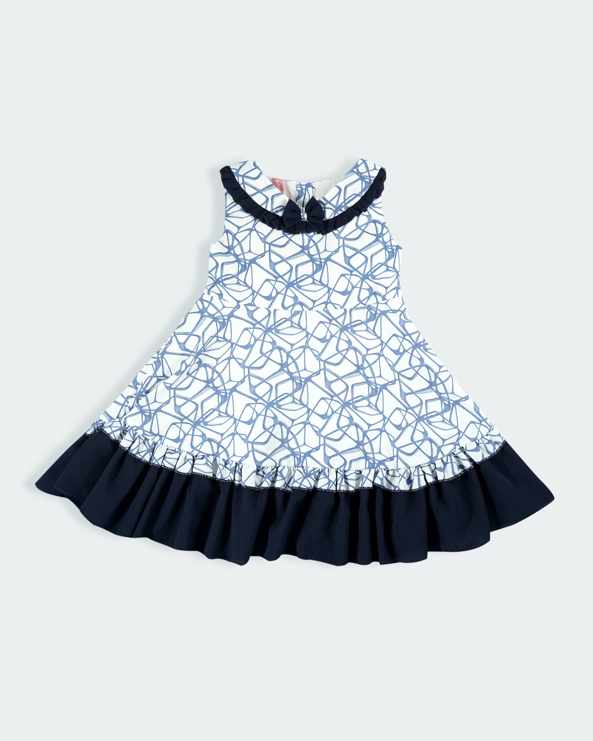 Best kidswear brand in india. Printed fit and flare casual frock (sleeveless) Fabric : Gentle man 