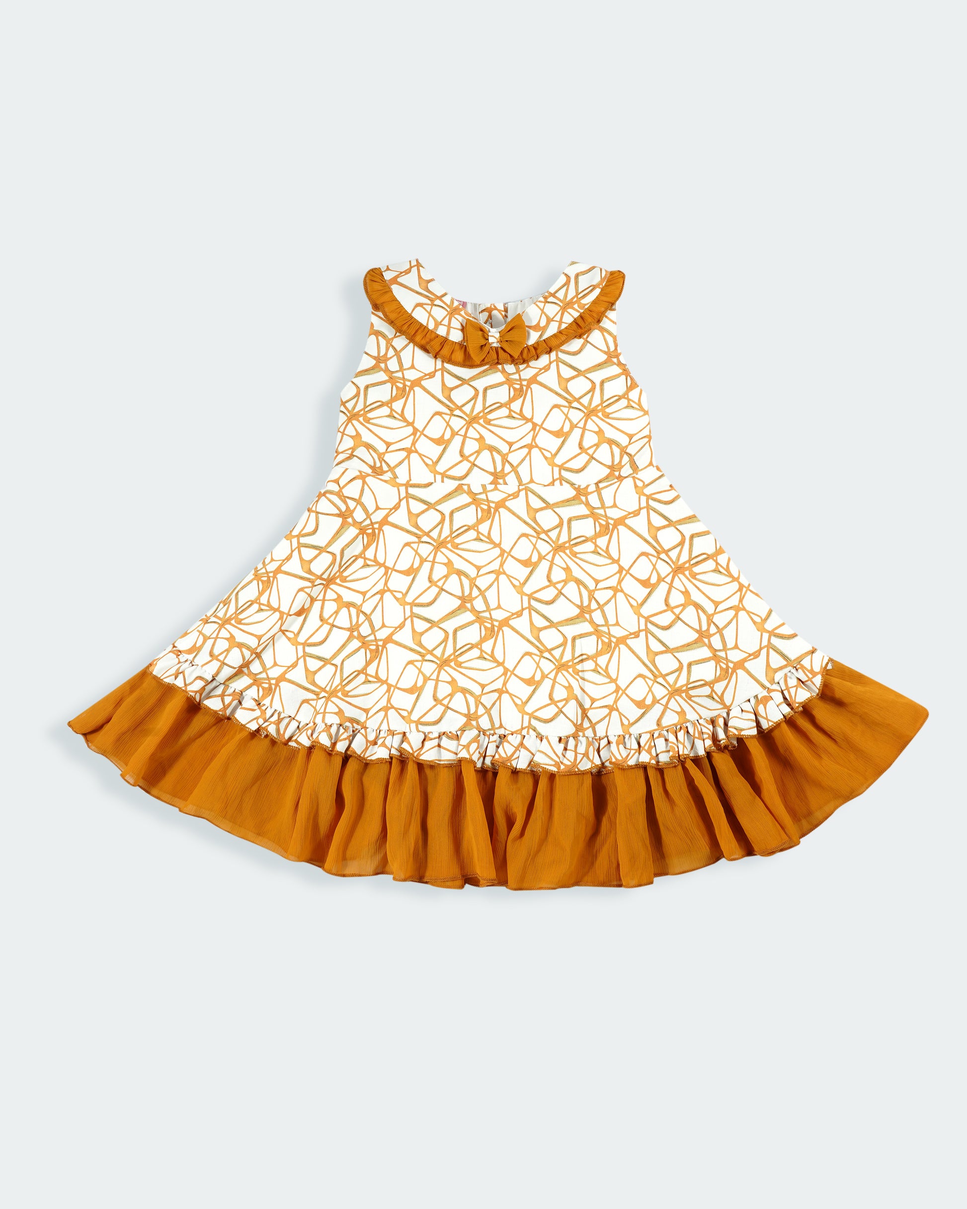 Best kidswear brand in india. Printed fit and flare casual frock  (sleeveless) 