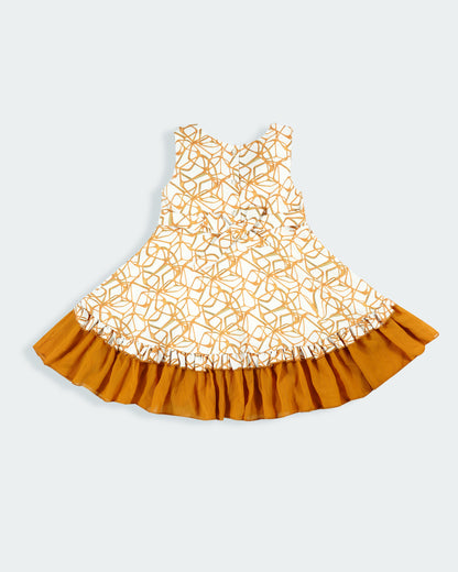 Best kidswear brand in india. Printed fit and flare casual frock  (sleeveless) 