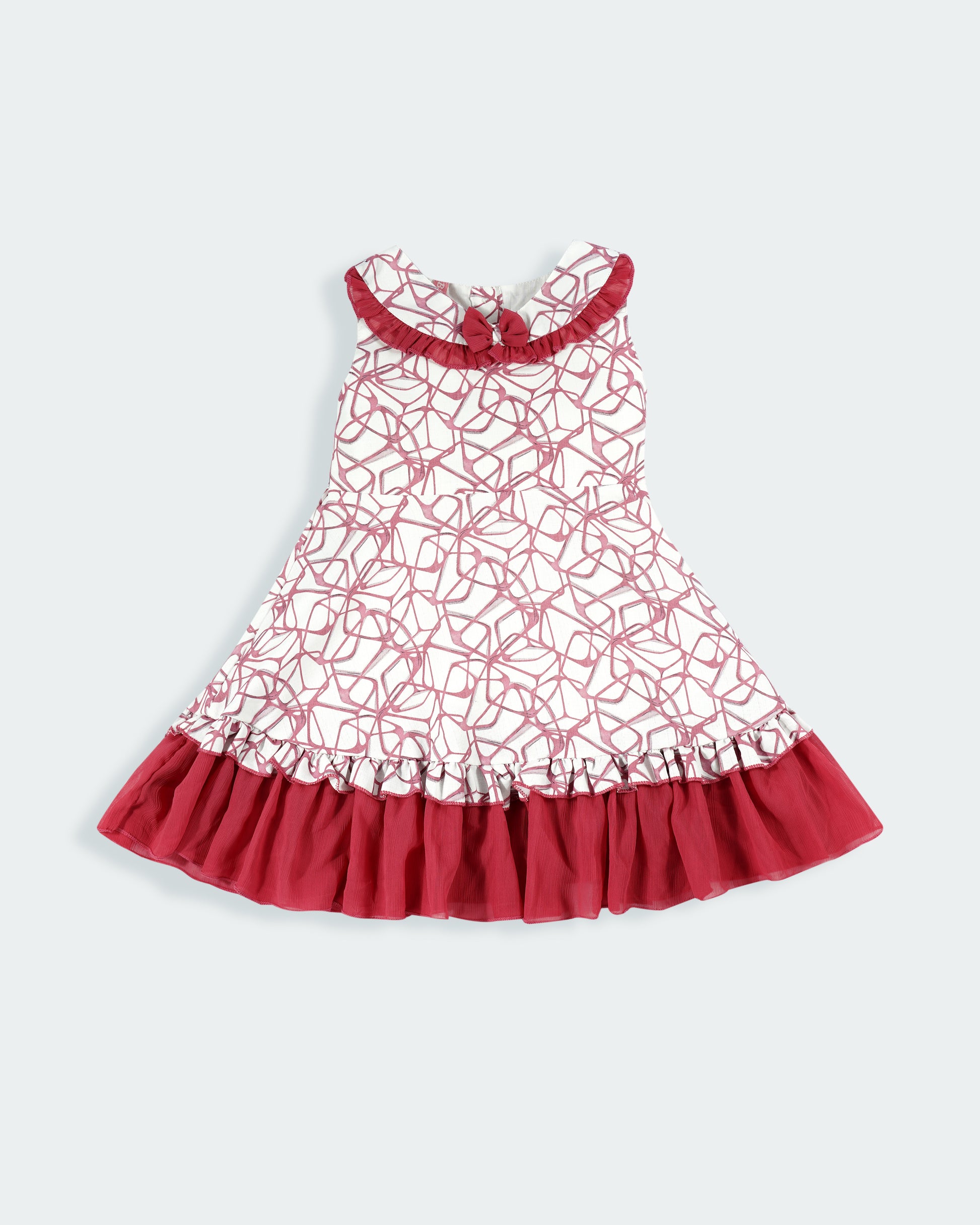 Best kidswear brand in india. Printed fit and flare casual frock  (sleeveless) 