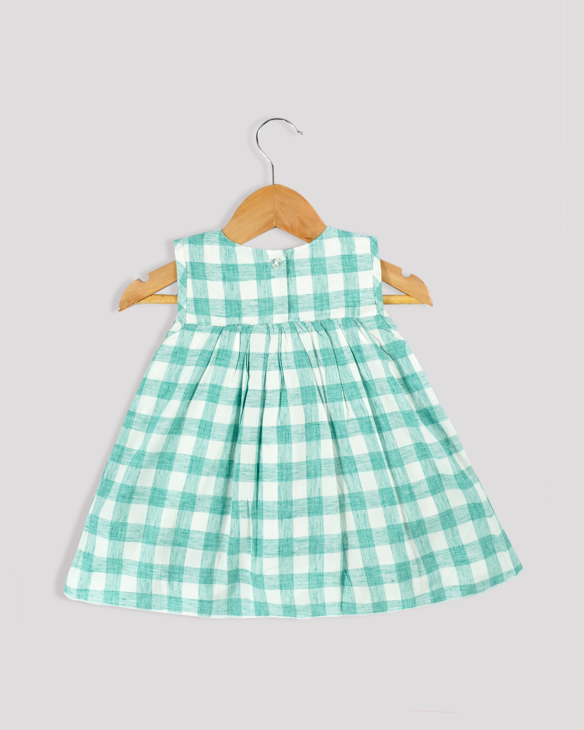 Best kidswear brand in india. plaid print frock Plaid A line frock with embroidery