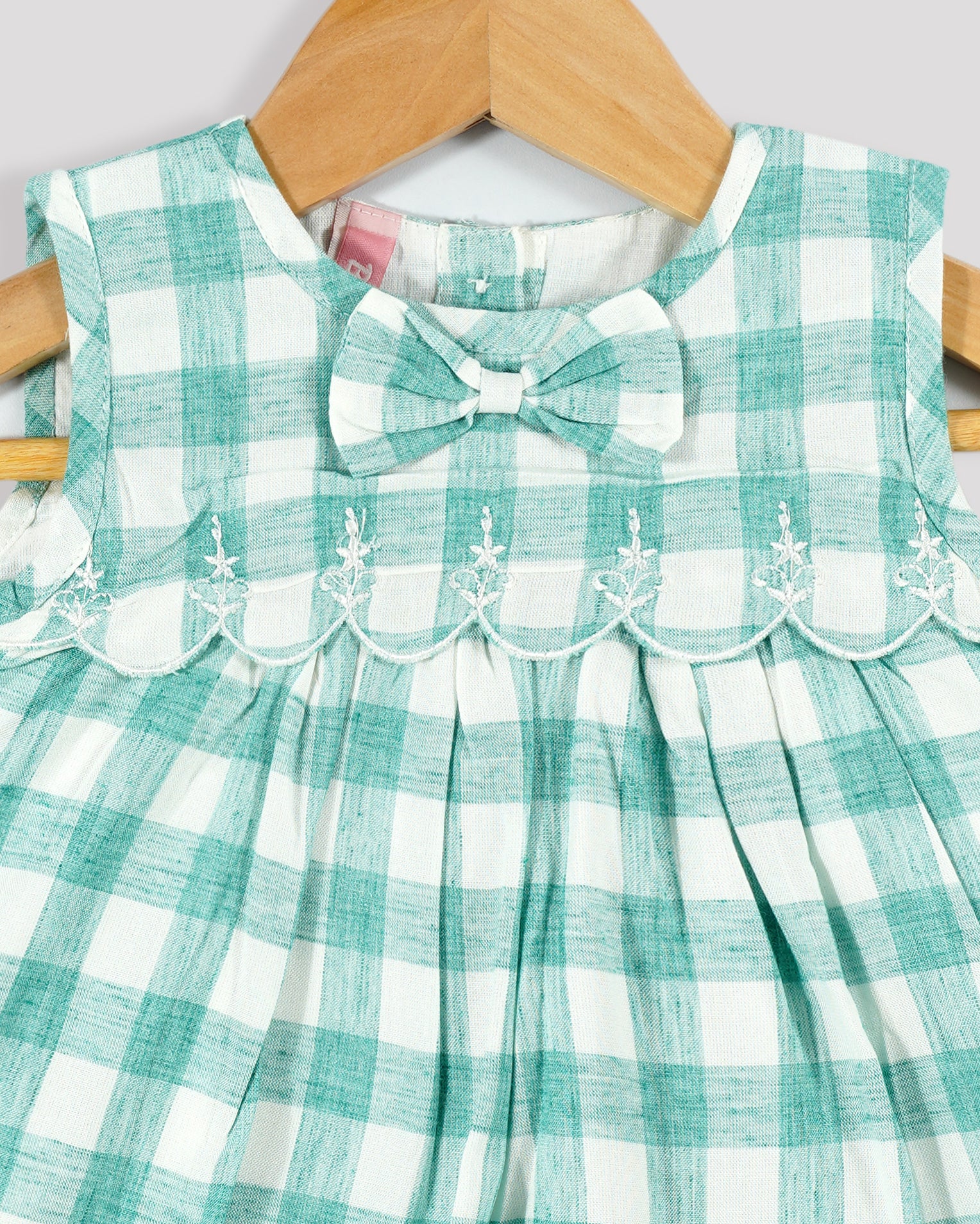 Best kidswear brand in india. plaid print frock Plaid A line frock with embroidery